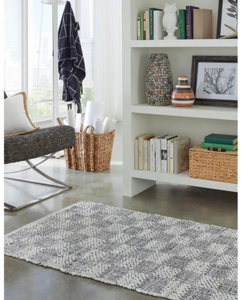 Checkered chindi cotton rug - Area Rugs