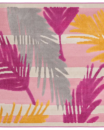 Coastal aruba outdoor barcadera rug - Pink / 5’ 3 x 5’ 3 /