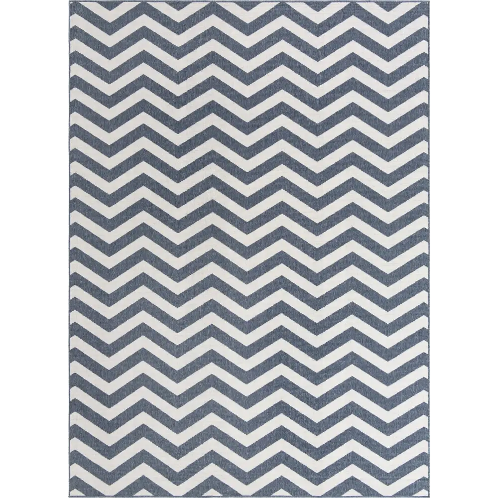 Coastal outdoor coastal dalgalar rug - Navy Blue / 9’ x 12’