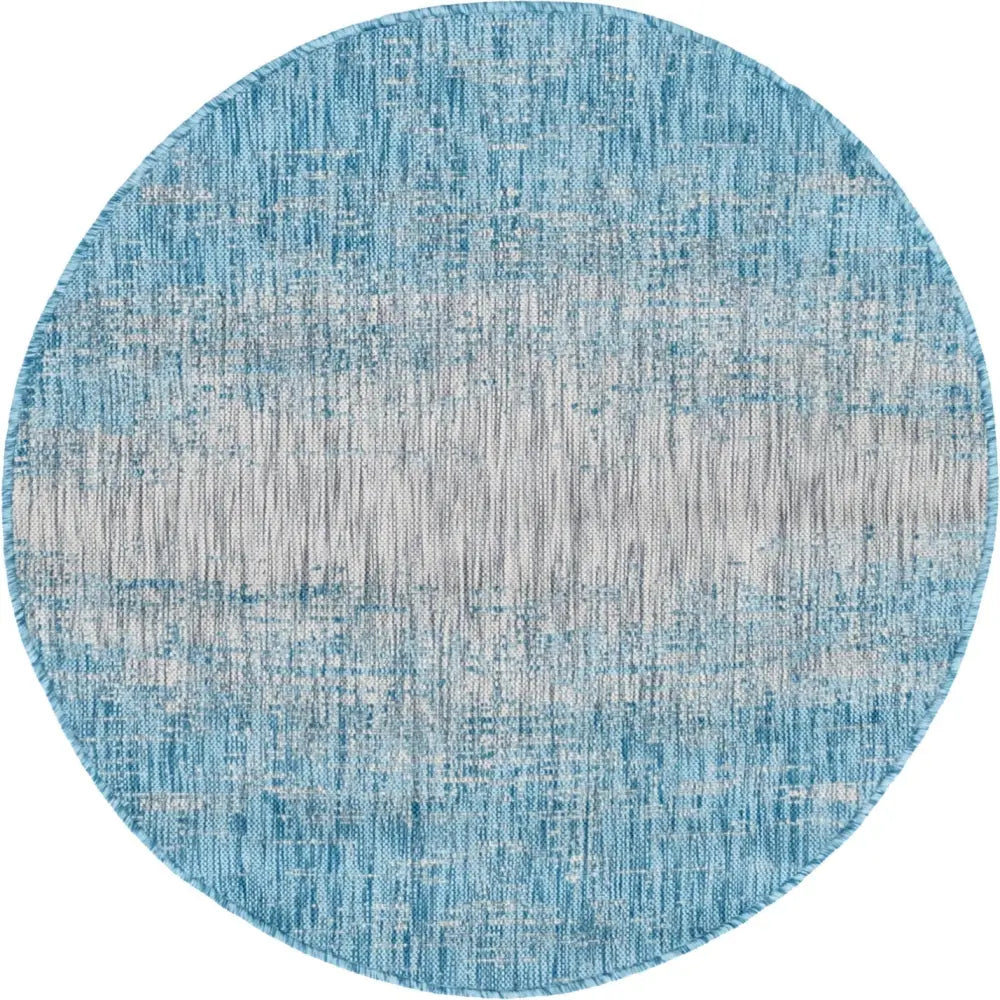 Coastal outdoor modern ombre rug - Aqua / 4’ 1 x 4’ 1 /