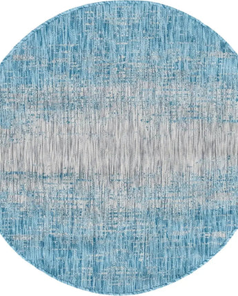 Coastal outdoor modern ombre rug - Aqua / 4’ 1 x 4’ 1 /