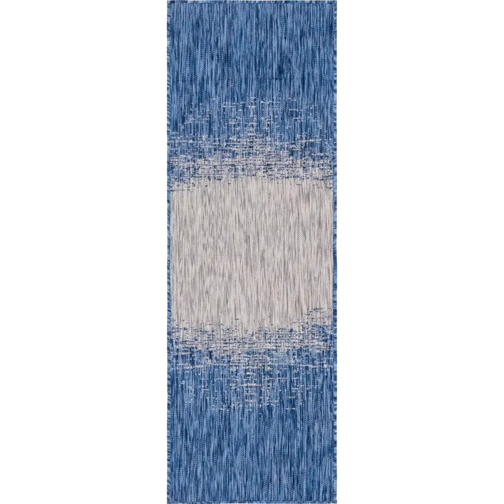Coastal outdoor modern ombre rug - Blue / 2’ x 6’ 1 / Runner