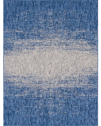 Coastal outdoor modern ombre rug - Blue / 9’ x 12’ /