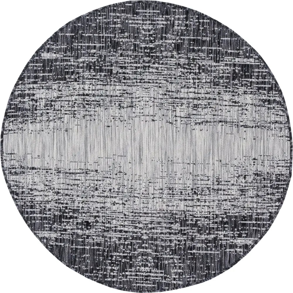 Coastal outdoor modern ombre rug - Charcoal Gray / 4’ 1 x 4’