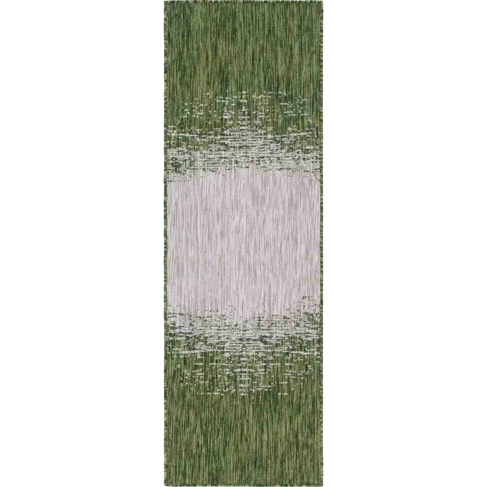Coastal outdoor modern ombre rug - Green / 2’ x 6’ 1 /