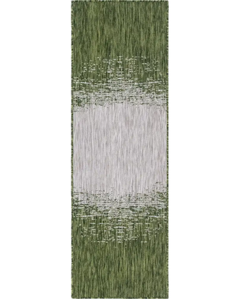 Coastal outdoor modern ombre rug - Green / 2’ x 6’ 1 /