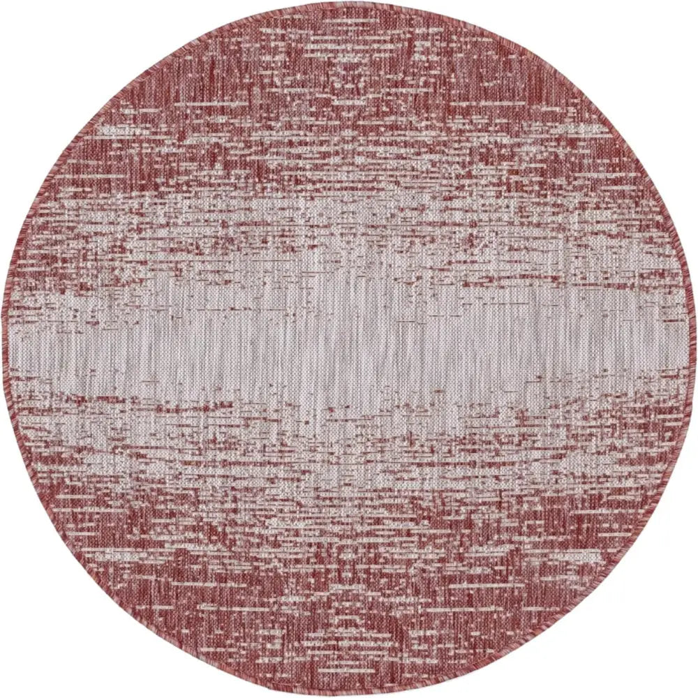 Coastal outdoor modern ombre rug - Rust Red / 4’ 1 x 4’ 1 /