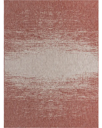 Coastal outdoor modern ombre rug - Rust Red / 9’ x 12’ /