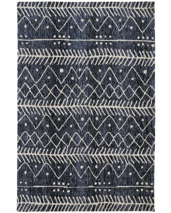 Colton Modern Mid-Century Tribal Rug - Blue / Beige / 