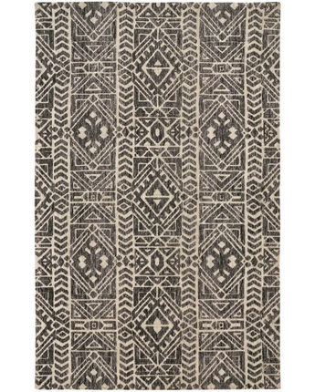 Colton Modern Mid-Century Tribal Rug - Gray / White / 