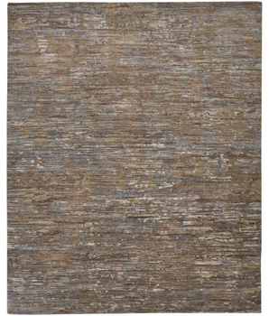 Conroe Luxe Abstract Hand-Knot Rug - Brown / Gray / 