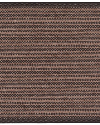 Contemporary outdoor border checkered rug - Brown / 6’ x 6’