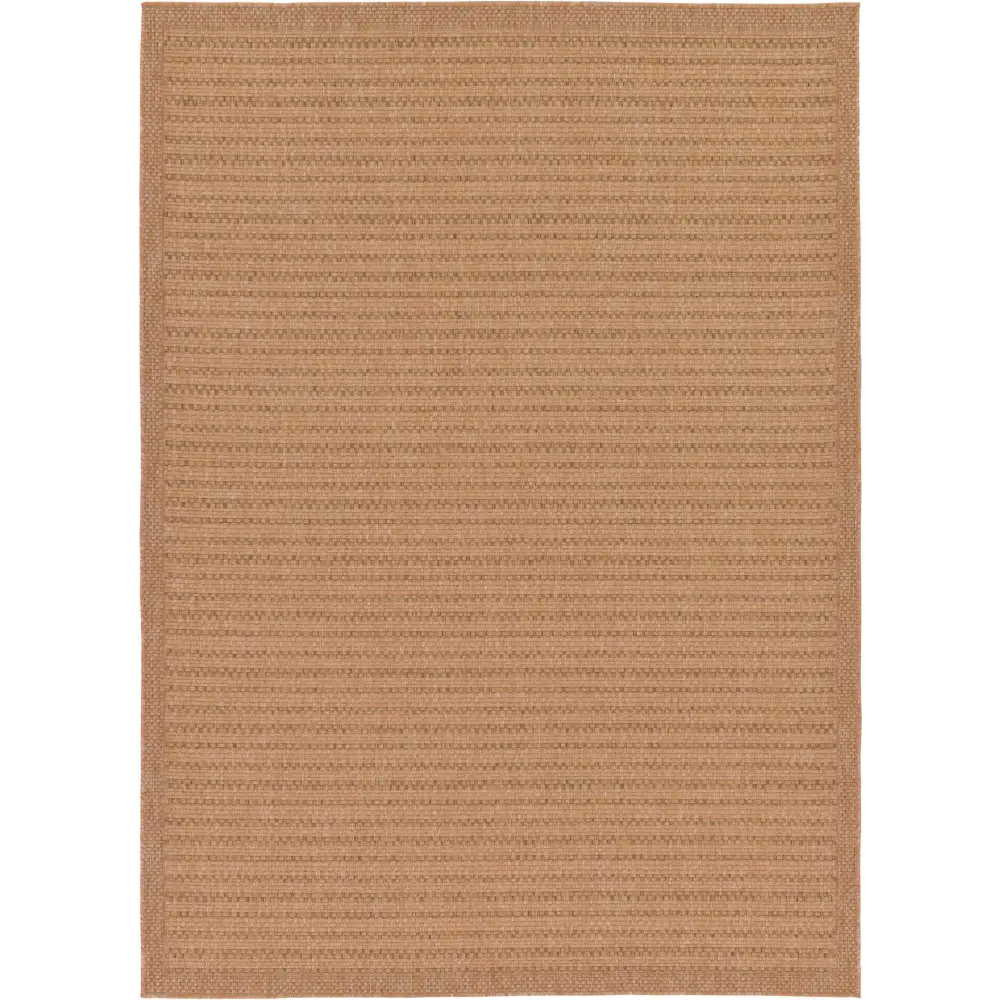 Contemporary outdoor border checkered rug - Light Brown / 7’