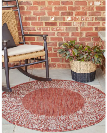 Contemporary outdoor border floral border rug - Rugs