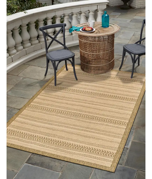 Contemporary outdoor border lines rug - Rugs