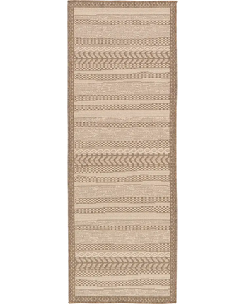 Contemporary outdoor border lines rug - Beige / 2’ 2 x 6’ 1