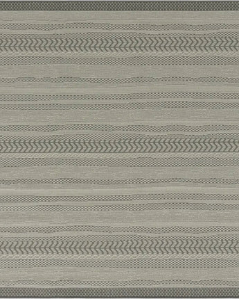 Contemporary outdoor border lines rug - Gray / 6’ 1 x 6’ 1 /