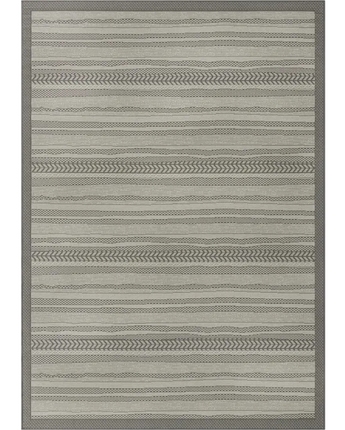 Contemporary outdoor border lines rug - Gray / 7’ 1 x 10’ /
