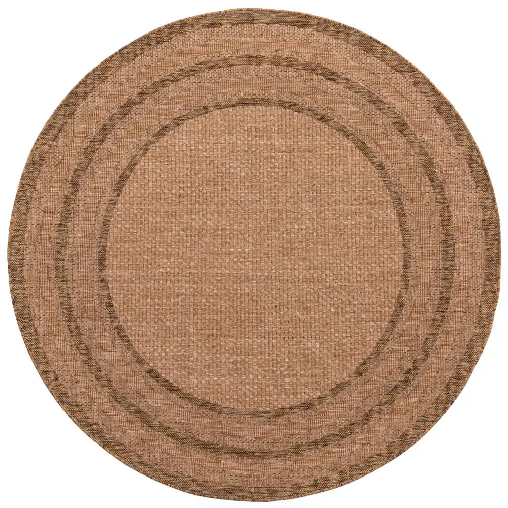 Contemporary outdoor border multi border rug - Tan / 6’ 1 x