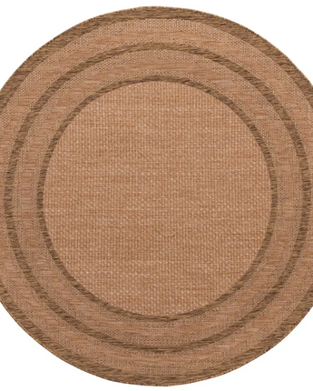 Contemporary outdoor border multi border rug - Tan / 6’ 1 x