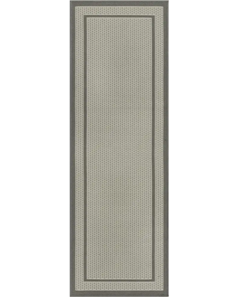 Contemporary outdoor border border rug - Gray / 2’ x 6’ 1 /