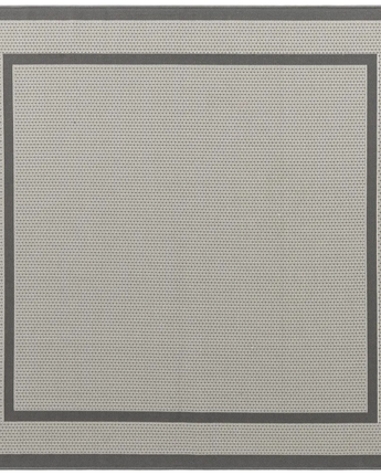Contemporary outdoor border border rug - Gray / 6’ 1 x 6’ 1