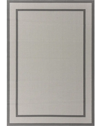 Contemporary outdoor border border rug - Gray / 7’ 1 x 10’ /