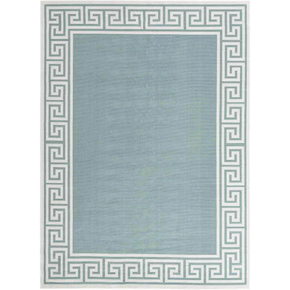 Contemporary outdoor coastal caye rug - Aqua / 9’ x 12’ 2 /