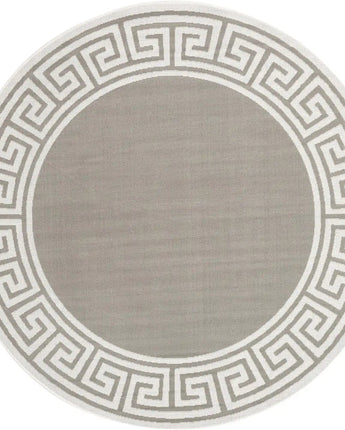 Contemporary outdoor coastal caye rug - Gray / 7’ 1 x 7’ 1 /