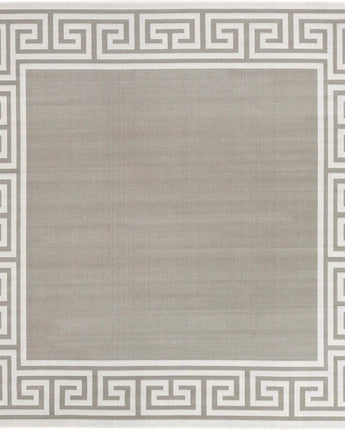 Contemporary outdoor coastal caye rug - Gray / 7’ 10 x 7’ 10