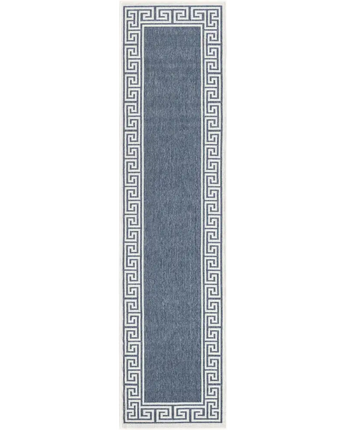 Contemporary outdoor coastal caye rug - Navy Blue / 2’ x 8’