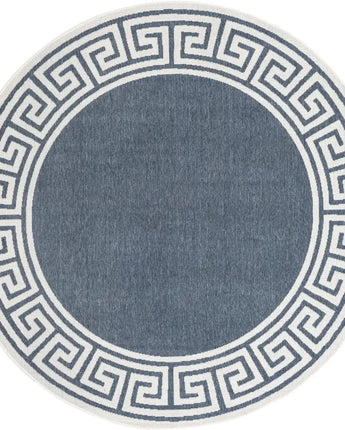 Contemporary outdoor coastal caye rug - Navy Blue / 7’ 1 x