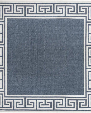 Contemporary outdoor coastal caye rug - Navy Blue / 7’ 10 x