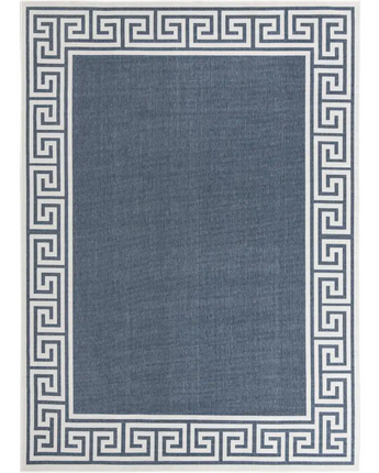 Contemporary outdoor coastal caye rug - Navy Blue / 9’ x 12’