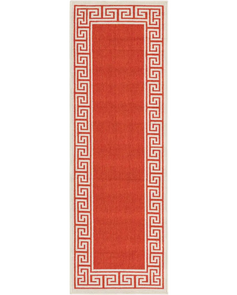 Contemporary outdoor coastal caye rug - Rust Red / 2’ x 6’ 1
