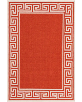 Contemporary outdoor coastal caye rug - Rust Red / 4’ 1 x 6’