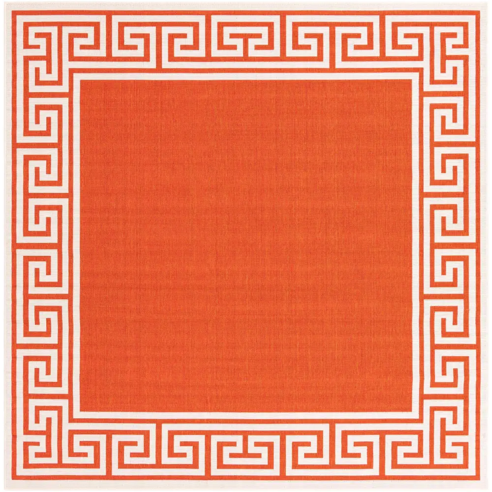 Contemporary outdoor coastal caye rug - Rust Red / 7’ 10 x