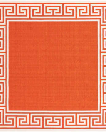 Contemporary outdoor coastal caye rug - Rust Red / 7’ 10 x