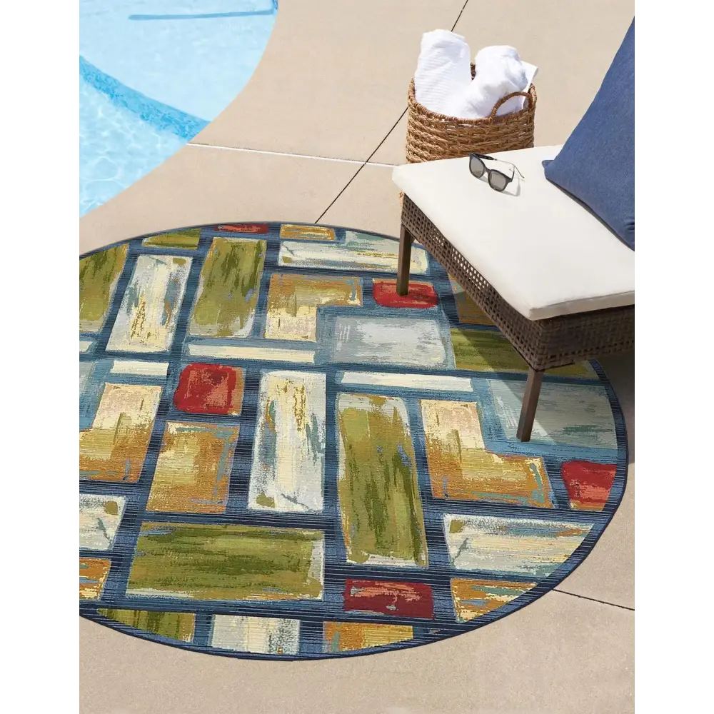 Contemporary outdoor modern cubed rug - Rugs