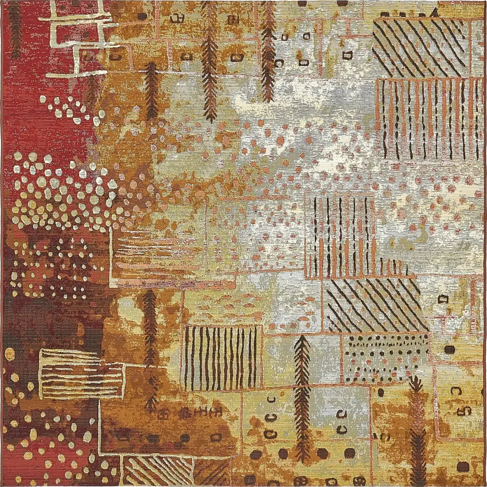 Contemporary outdoor modern pine rug - Multi / 5’ 4 x 6’ 1 /