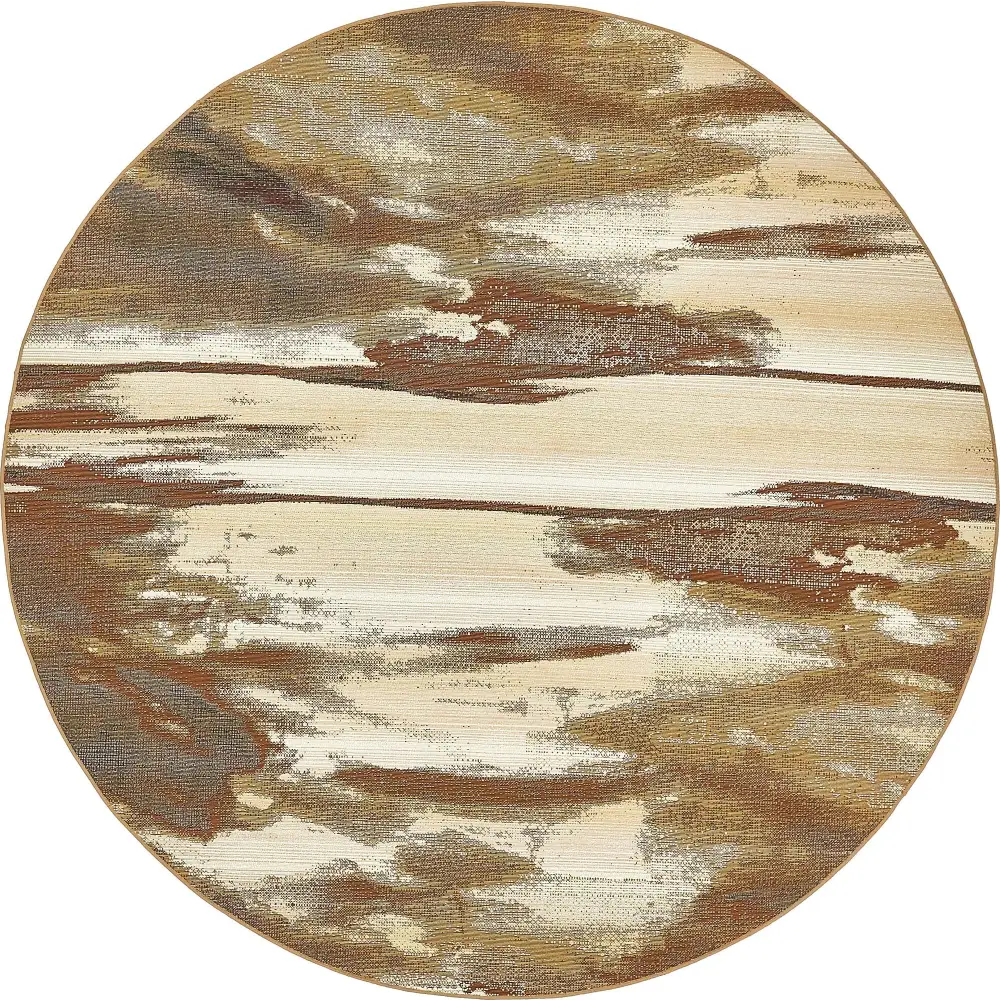 Contemporary outdoor modern shore rug - Brown / 8’ x 8’ /