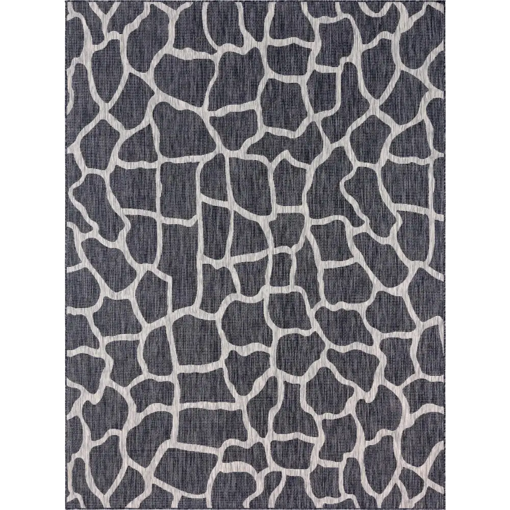 Contemporary outdoor safari giraffe rug - Charcoal Gray / 9’