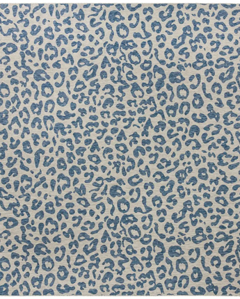 Contemporary outdoor safari leopard rug - Blue / 13’ x 13’ /