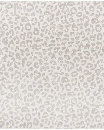 Contemporary outdoor safari leopard rug - Ivory Gray / 10’ x