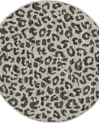 Contemporary outdoor safari leopard rug - Light Gray / 4’ 1