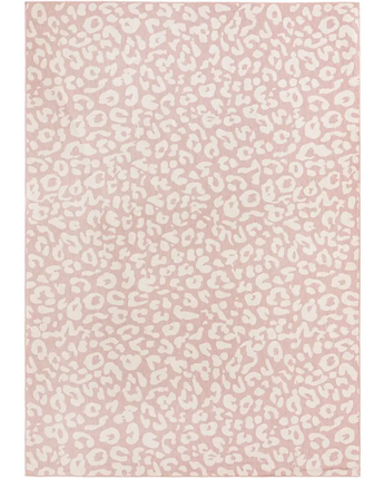 Contemporary outdoor safari leopard rug - Pink Ivory / 10’ x
