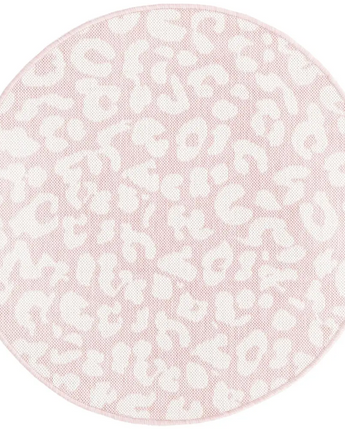 Contemporary outdoor safari leopard rug - Pink Ivory / 3’ x