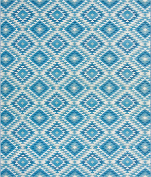 Contemporary outdoor southwestern fethiye rug - Blue / 10’ x