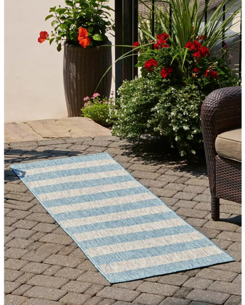 Contemporary outdoor striped distressed stripe rug - Rugs