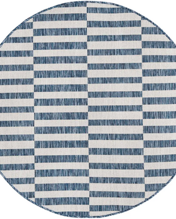 Contemporary outdoor striped striped rug - Blue / 4’ 1 x 4’